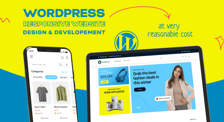 Crearé un diseño de sitio web responsivo de WordPress y un sitio web de comercio electrónico